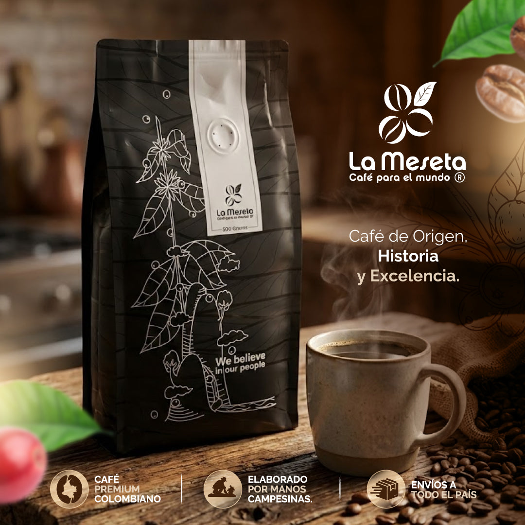 "Bolsa de Café Premium La Meseta 500g molido - Empaque de exportación"